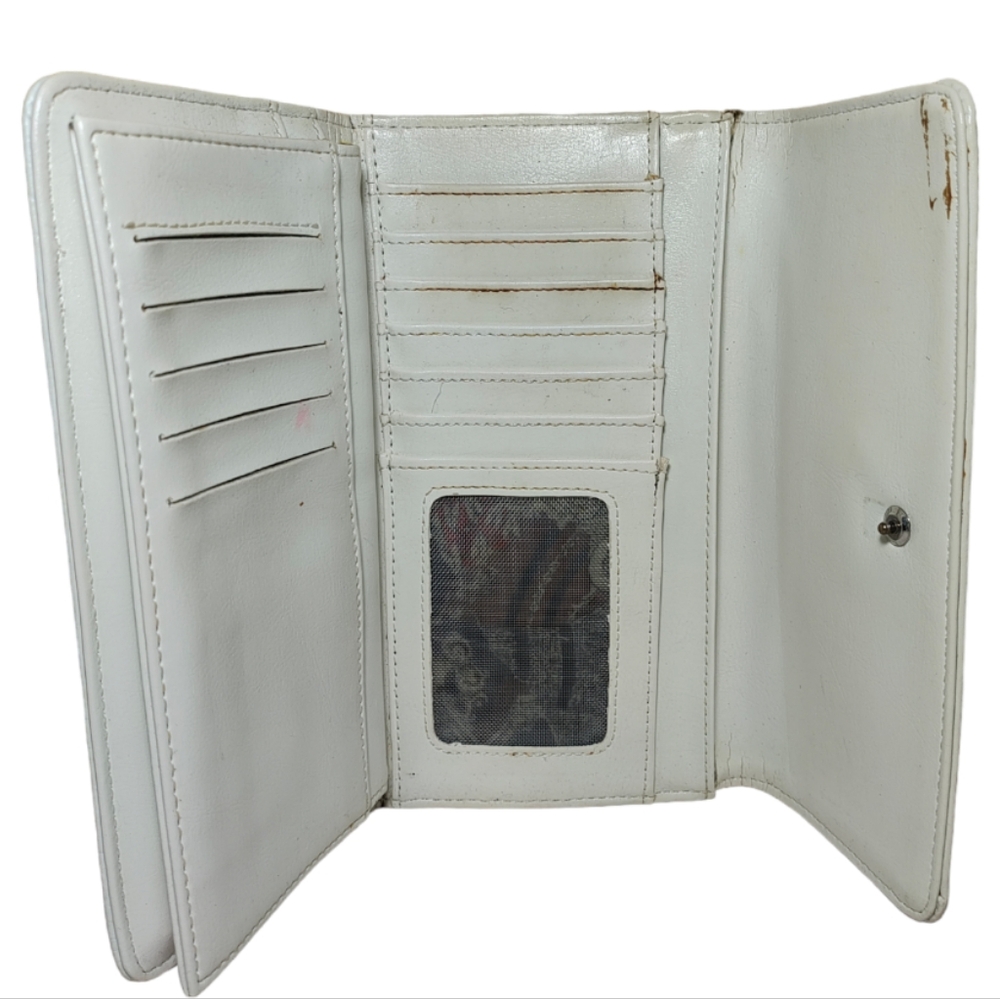 White Lizard Patterned Trifold Wallet - image 3